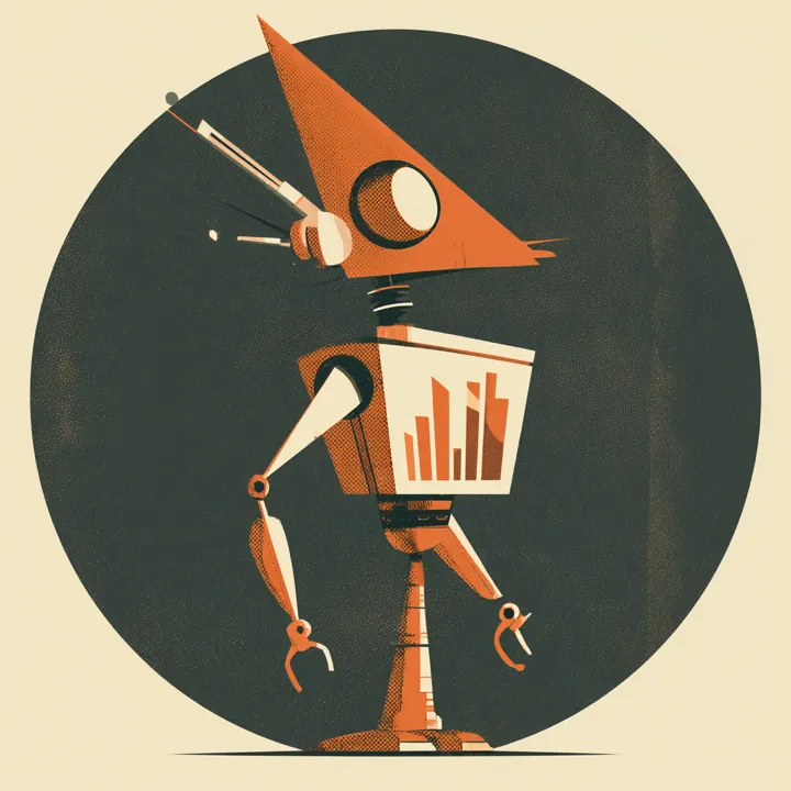 Analytics AI Agent illustration - Numbers that tell you what to do next. Automated marketing workflow for small businesses by TheAIShop. Skill level: Novice.